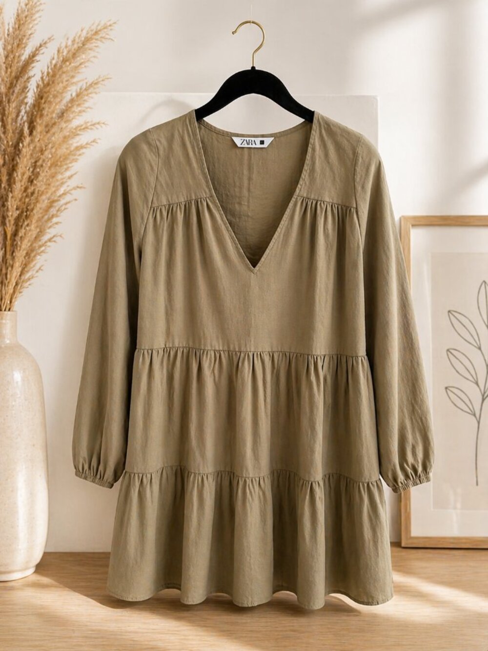 Chic neutral mini dress by ZARA